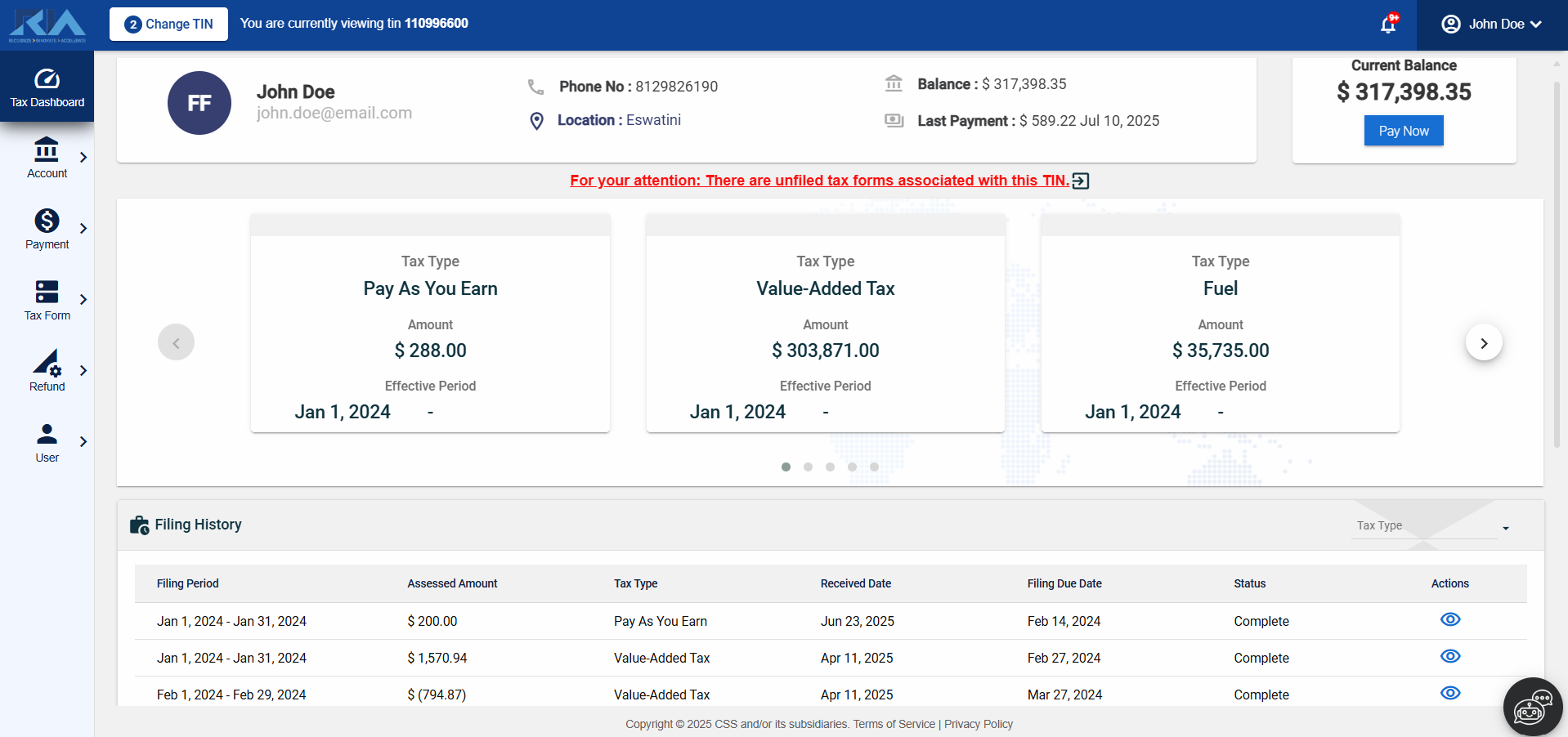 Dashboard | RIA Docs