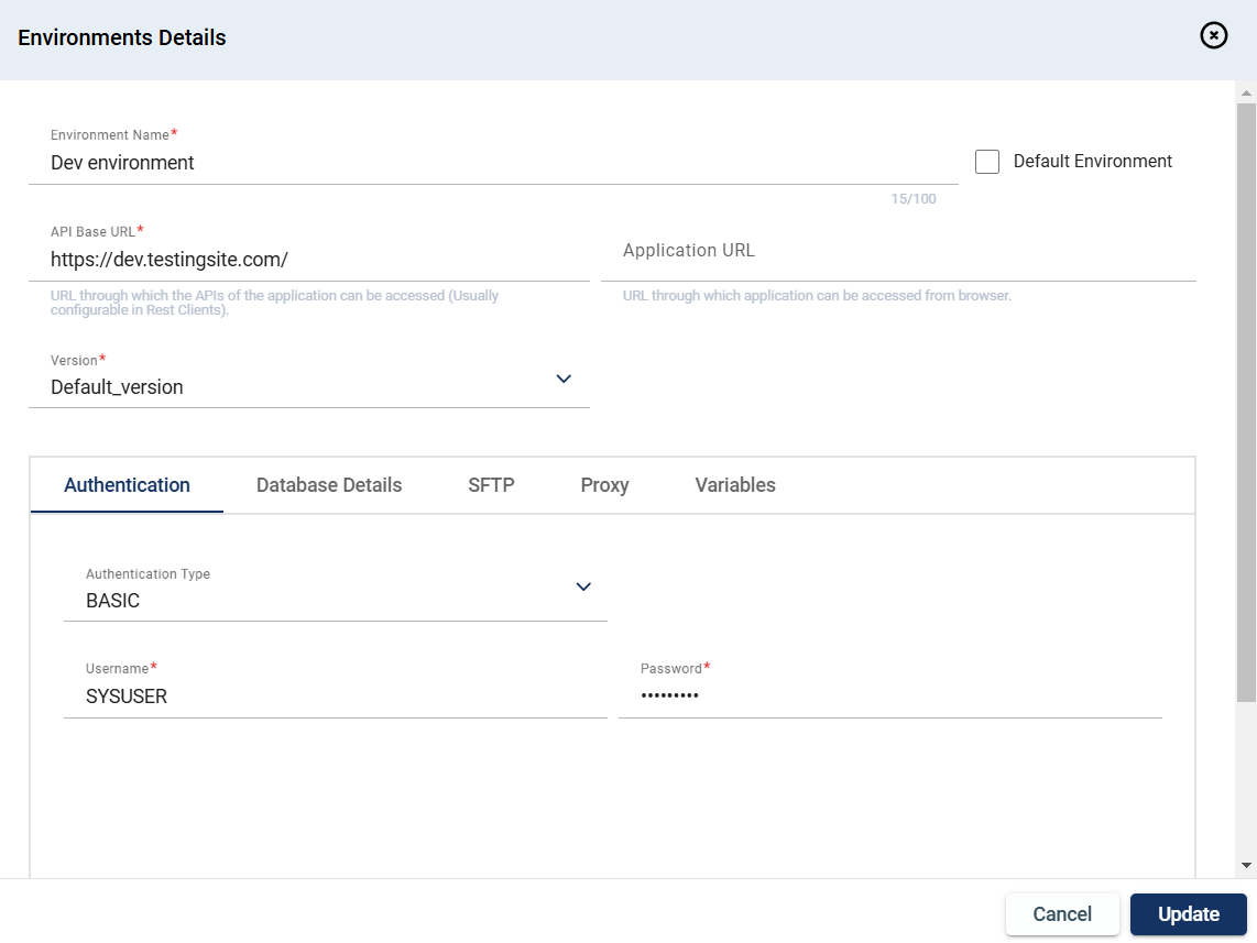 Environments | RIA Docs